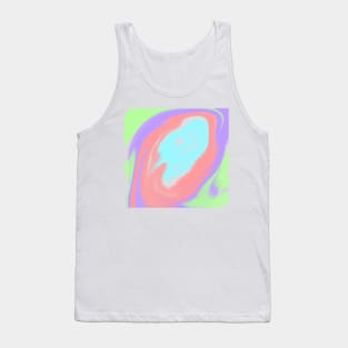 Green blue red yellow watercolor fluid paint effect Tank Top